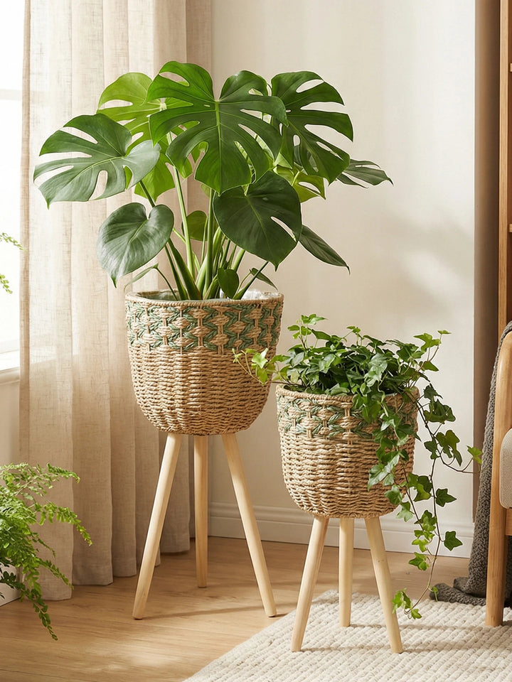 Nordic Woven Bamboo Plant Basket