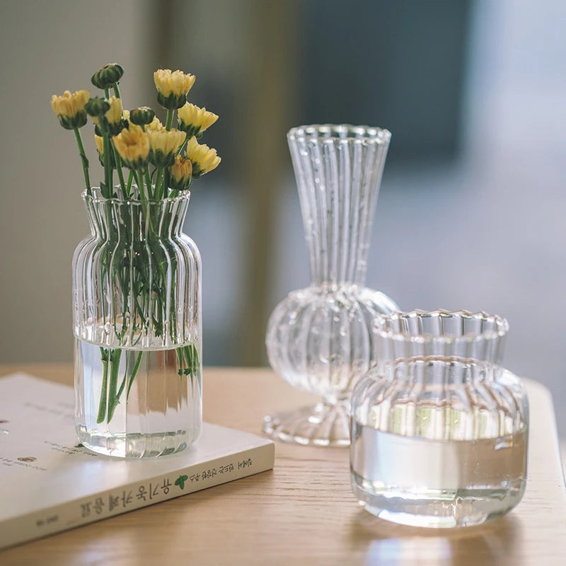 Retro Striped Glass Vase