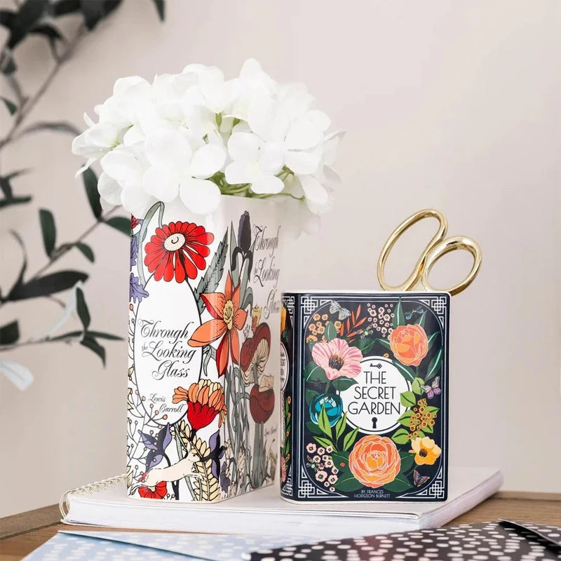 Ceramic Book Vase & Cachepot