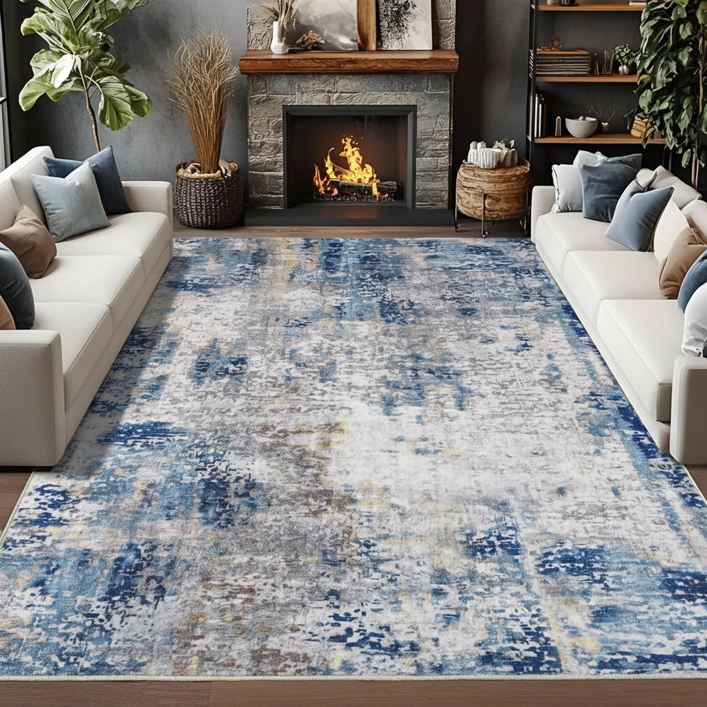 Modern Geometric Area Rug | Soft Pile, Non-Slip Floor Mat