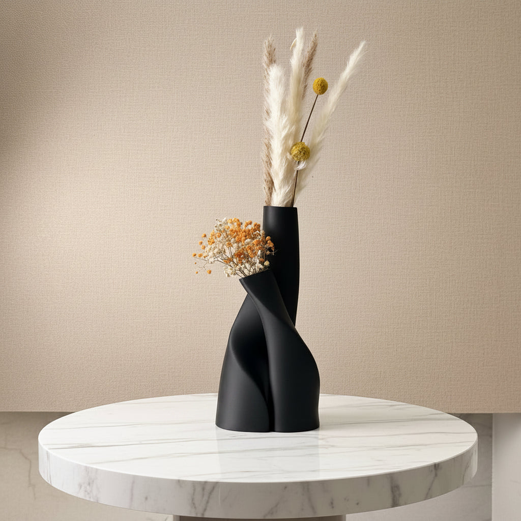 Sculptural Double Vase Set (2 Pieces)