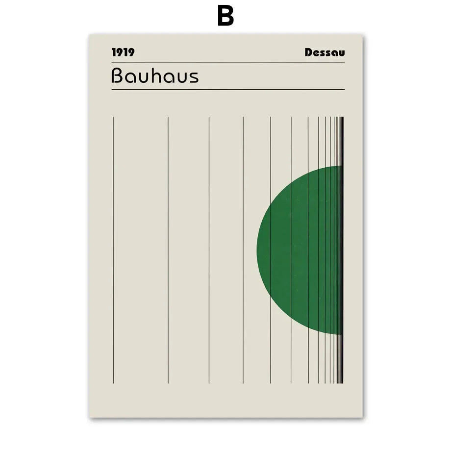 Abstract Bauhaus Canvas Wall Art Print