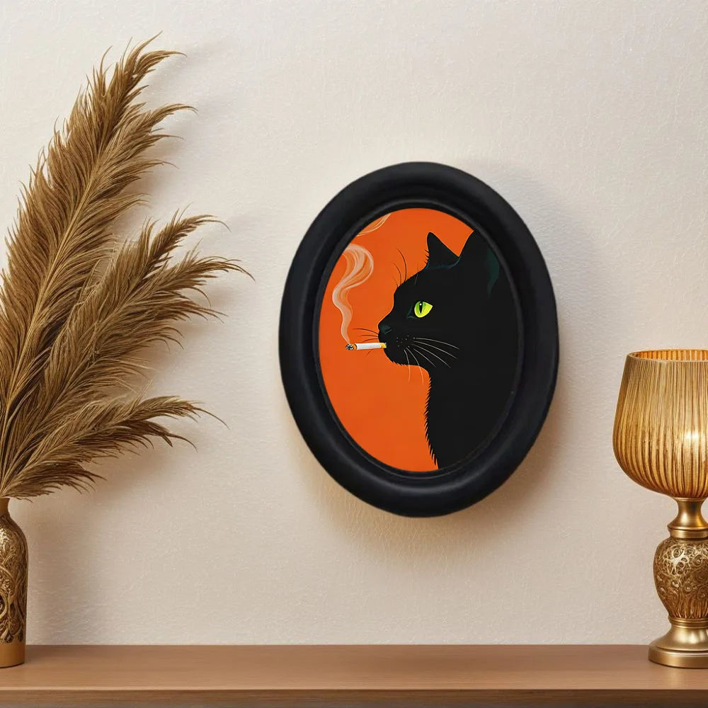 Black Cat Framed Mini Wall Art