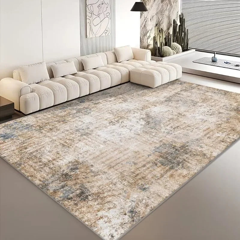 Abstract Geometric Flannel Area Rug | Non-Slip Washable Floor Mat