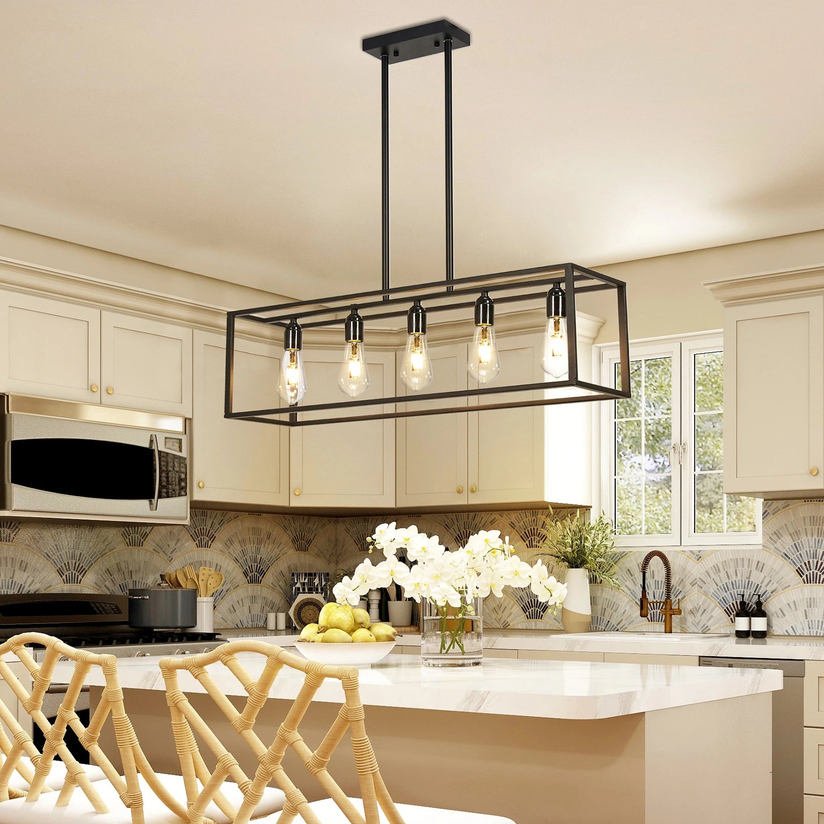 5-Light Farmhouse Industrial Chandelier