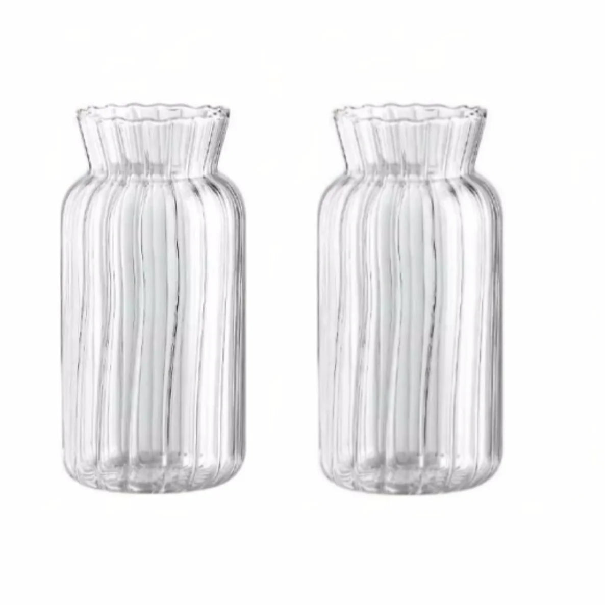 Retro Striped Glass Vase