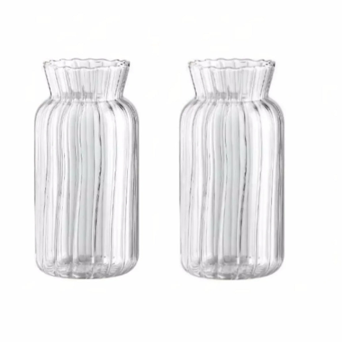 Retro Striped Glass Vase