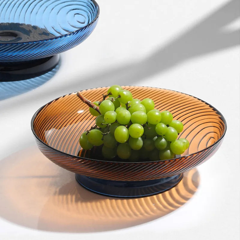 Crystal Glass Decorative Fruit Tray | Luxury Coffee Table Centrepiece