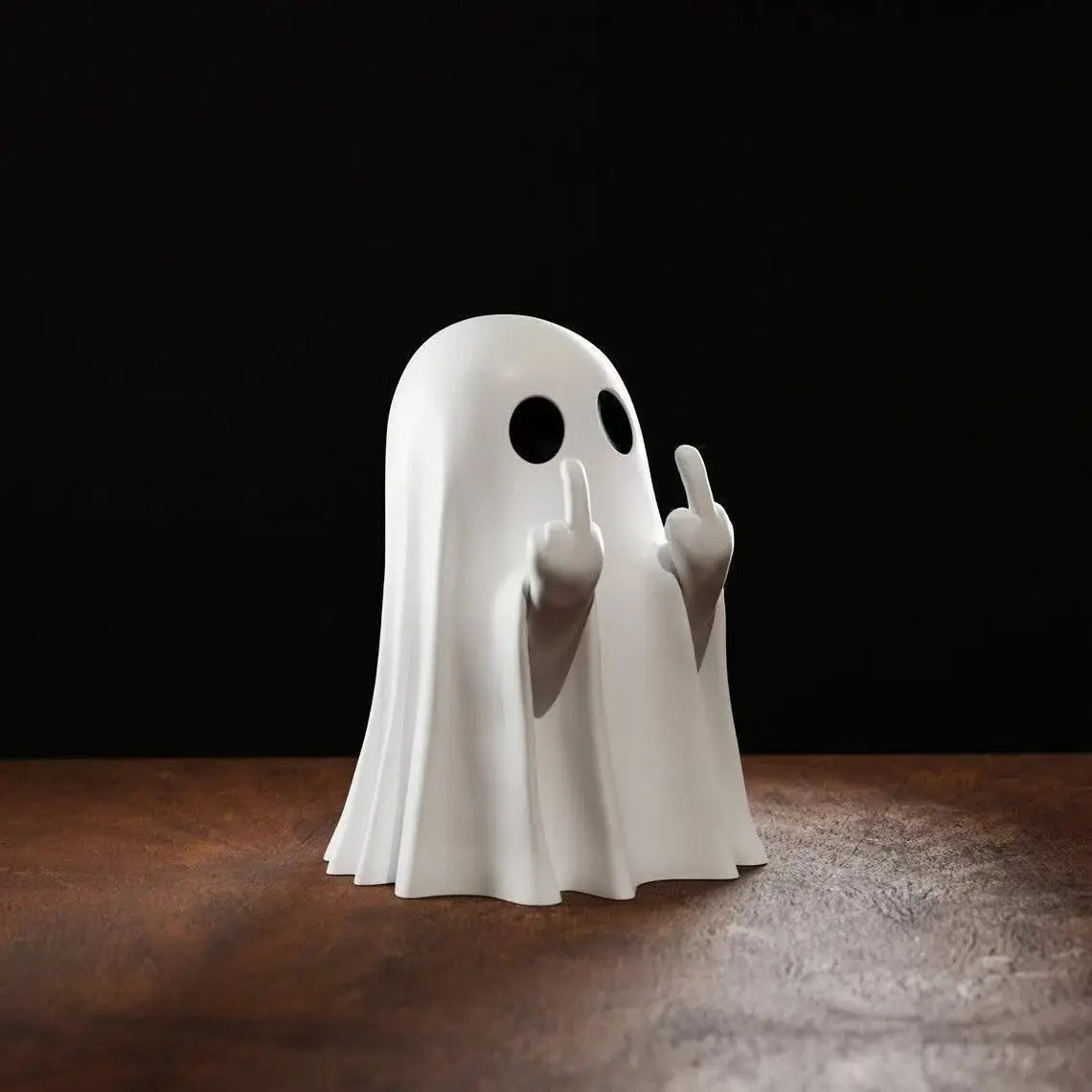 Middle Finger Ghost Figurine | Halloween Shelf Decor