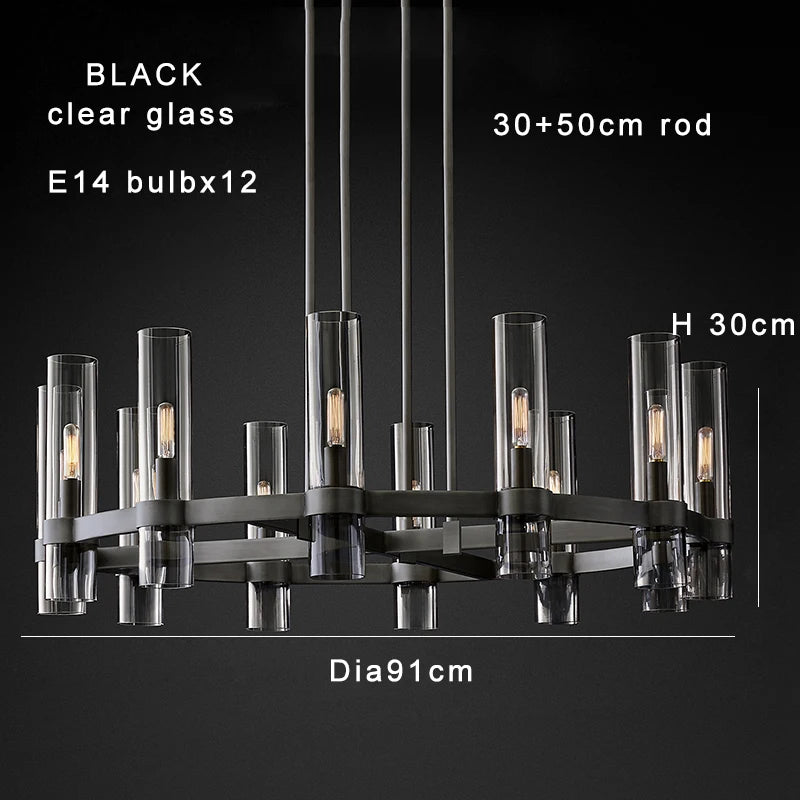 Modern Brass Round 24-Light Chandelier