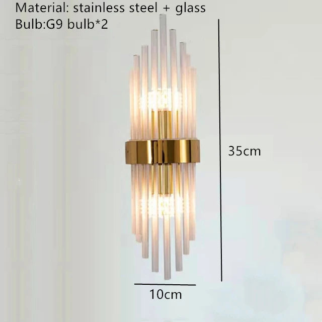 Light Luxury Gold LED Wall Sconce for Living Room, Bedroom & Stairs