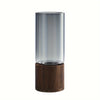 Glass Vase with Wooden Base
