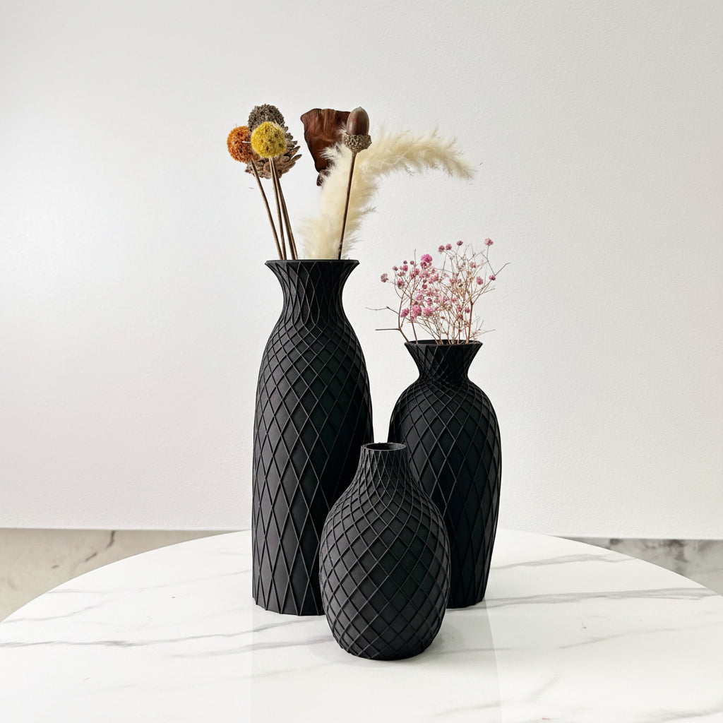 Spider Web Textured Vase Set (3 Pieces)