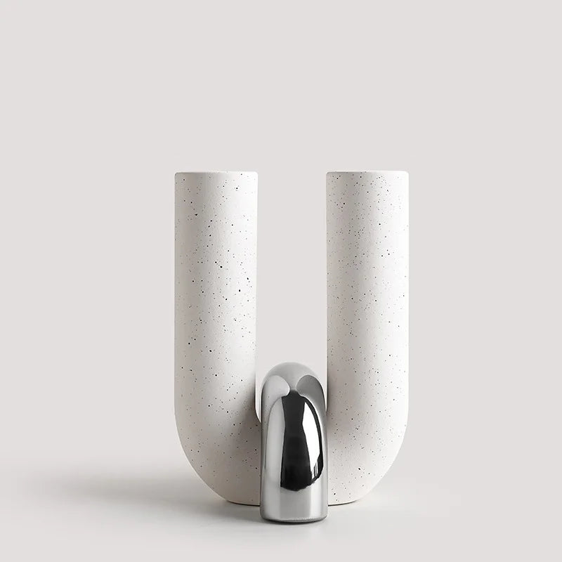 U-Shaped Ceramic Vase – Modern Tabletop Décor