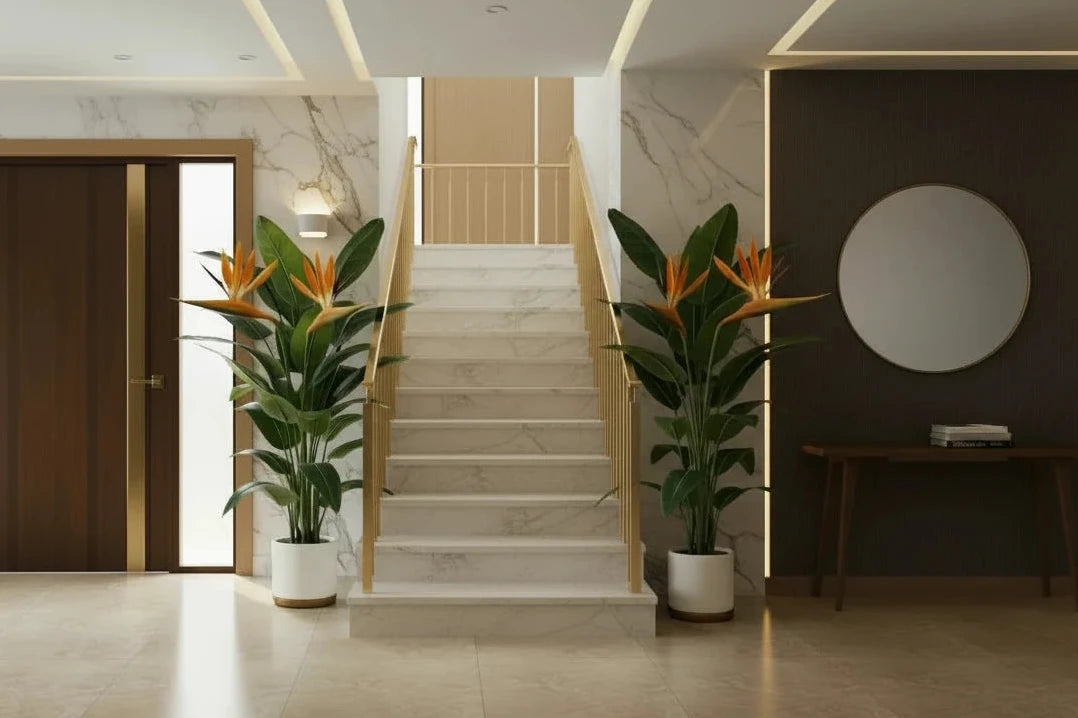 Artificial Tropical Plant Set – Banana Tree & Birds of Paradise (3 Pieces)