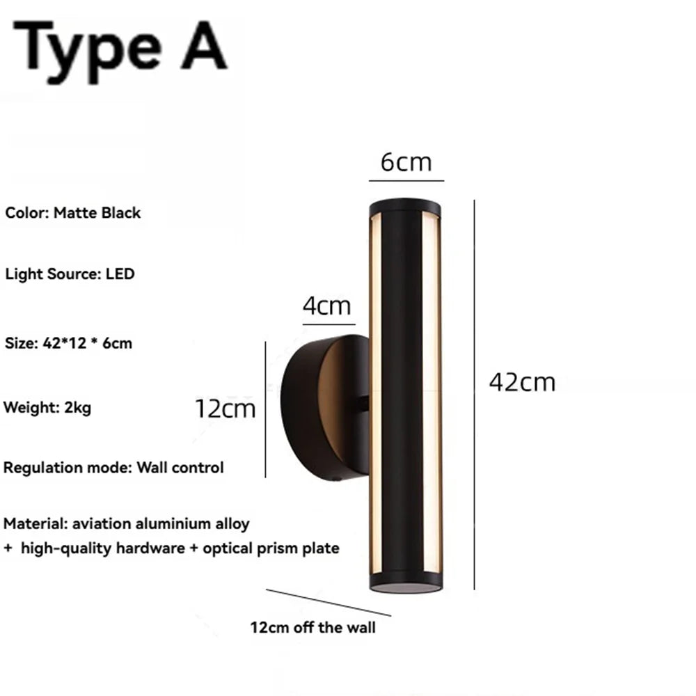 Black Minimalist LED Wall Lamp – Modern Strip Light