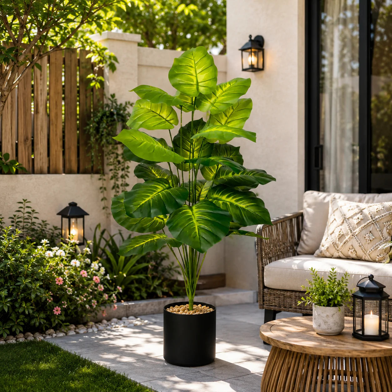 Artificial Pothos Plant in Black Pot