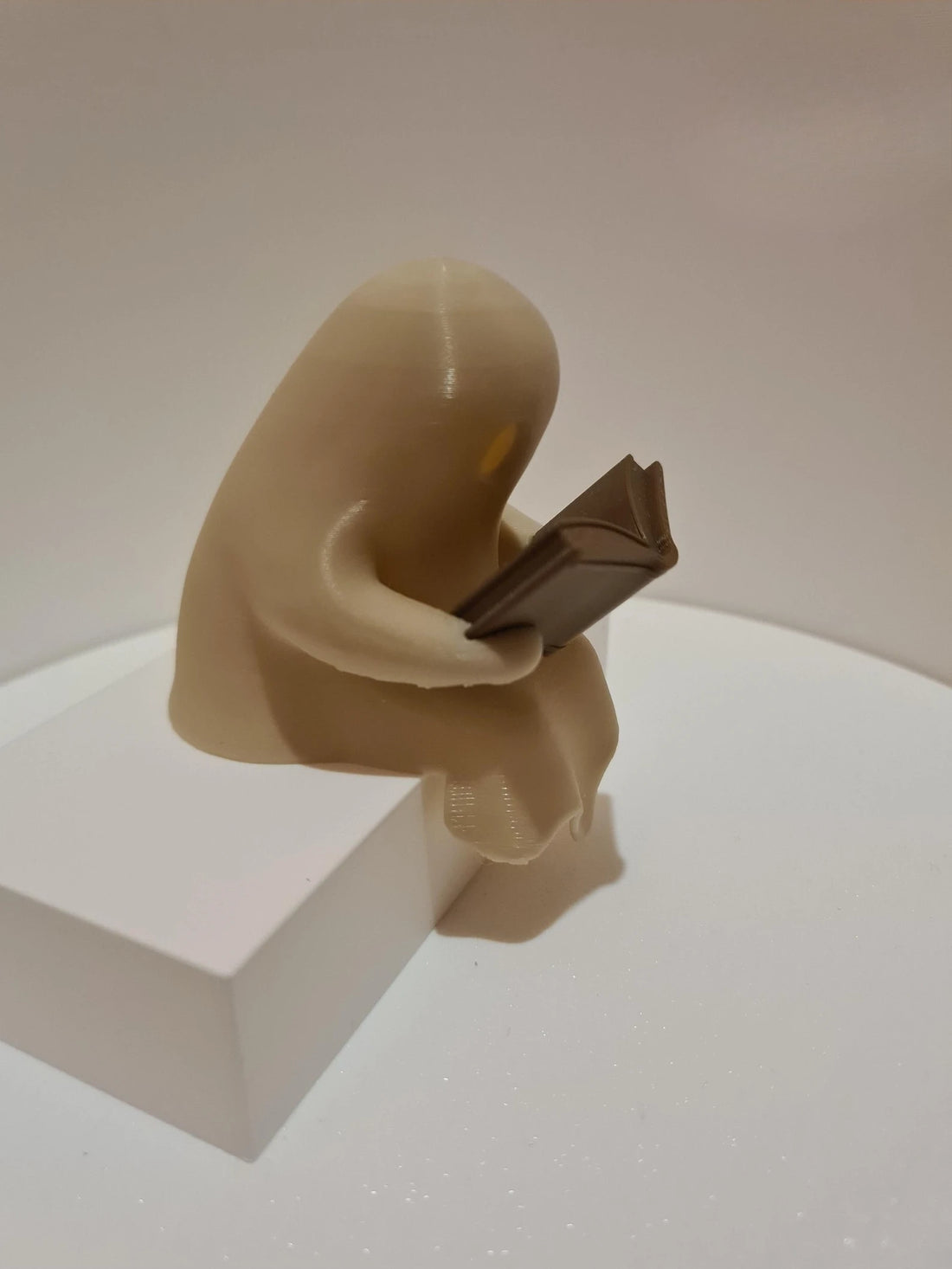 Reading Ghost Shelf Sitter with Flickering Tealight