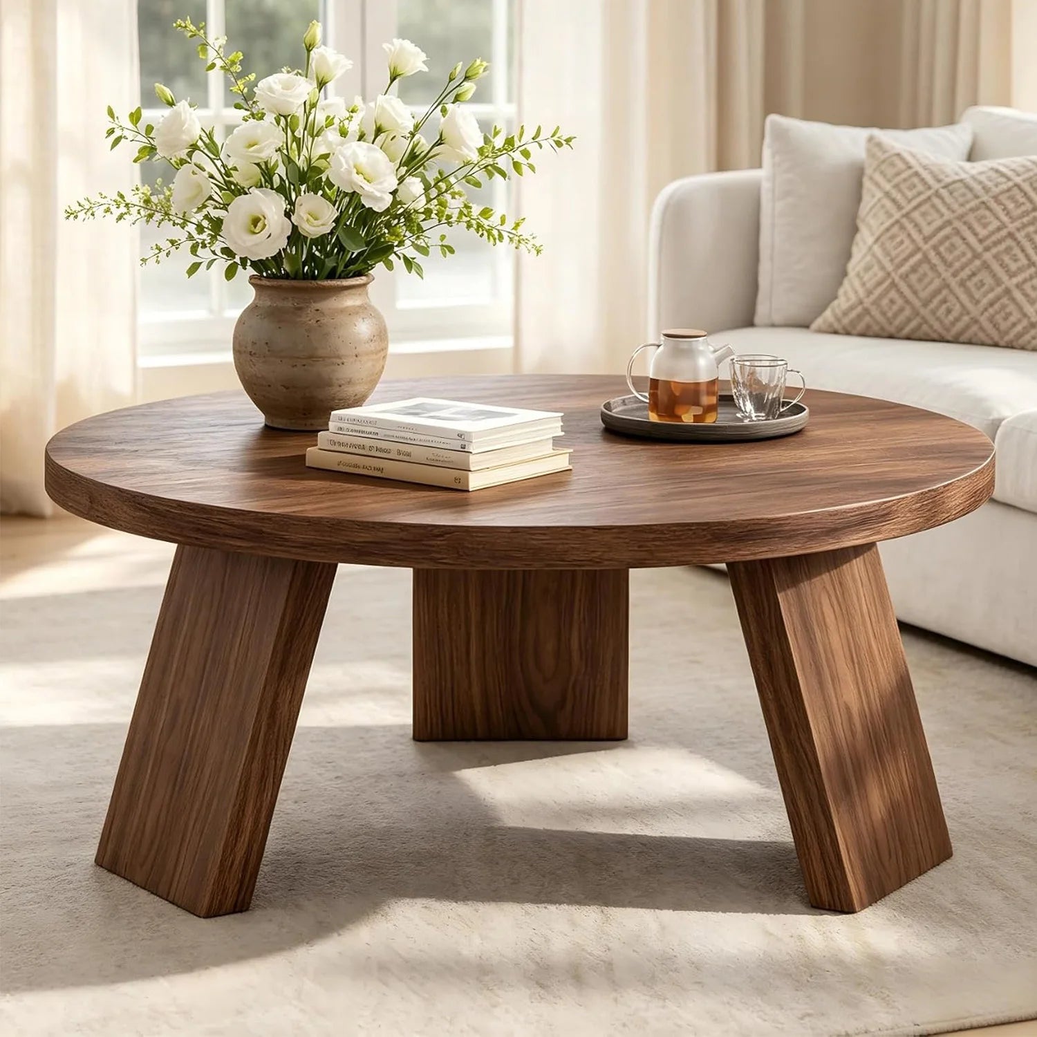 Modern Round Wood Coffee Table