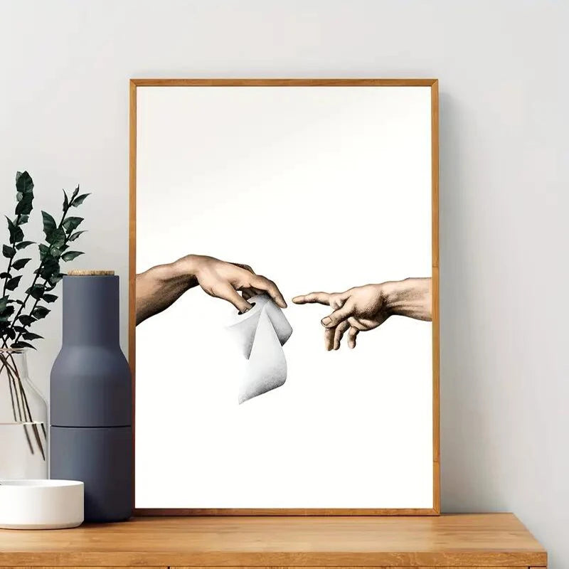 Michelangelo Parody Humour Canvas Print
