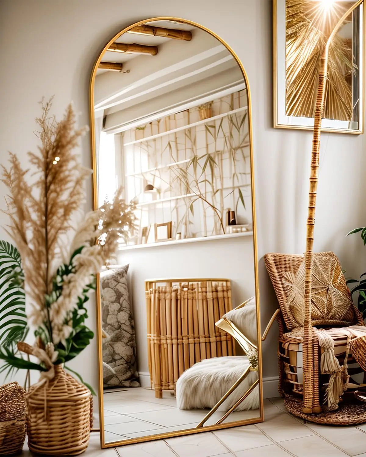 58" x 19" Arched Full Length Floor Mirror