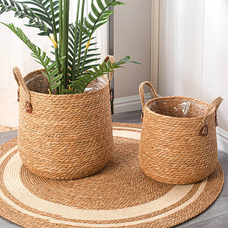 Rattan Woven Floor Planter Basket