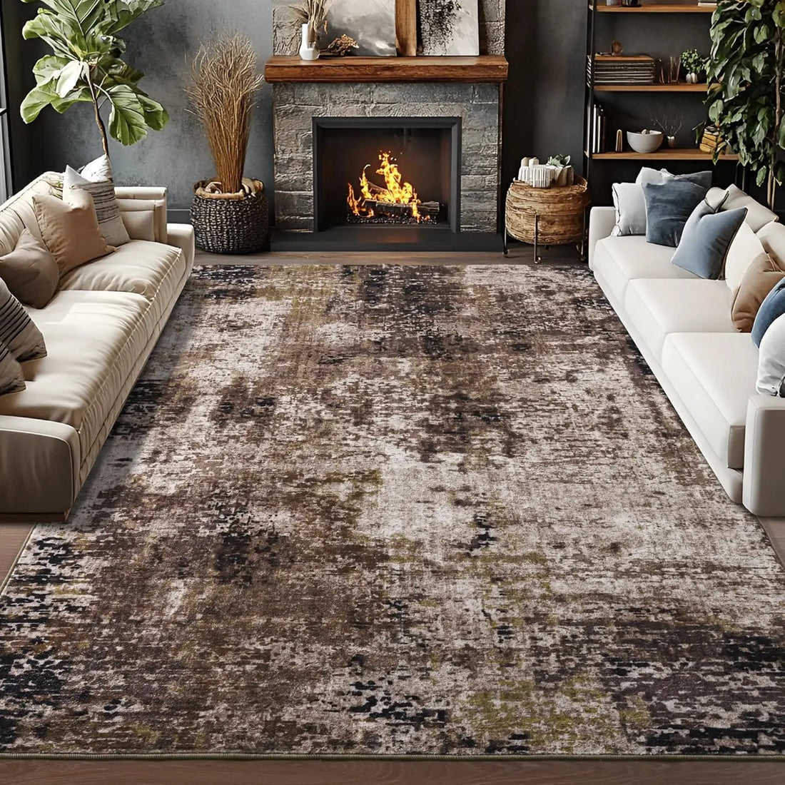Modern Geometric Area Rug | Soft Pile, Non-Slip Floor Mat