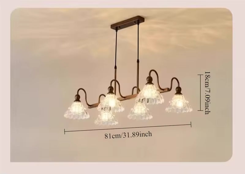 French Retro Glass Chandelier