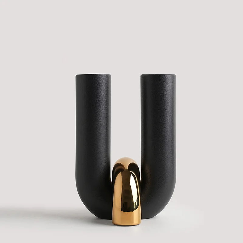 U-Shaped Ceramic Vase – Modern Tabletop Décor