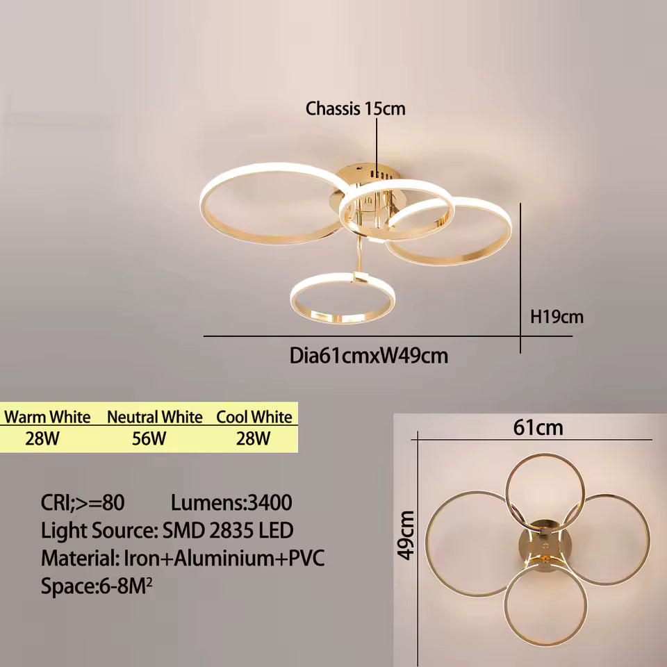 Round Dimmable LED Ceiling Chandelier