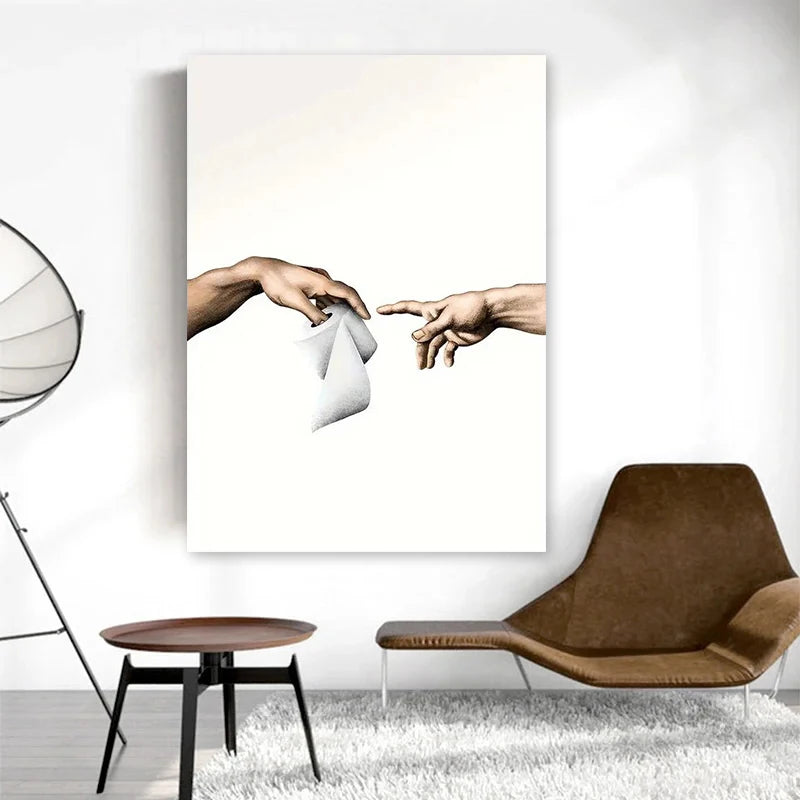 Michelangelo Parody Humour Canvas Print