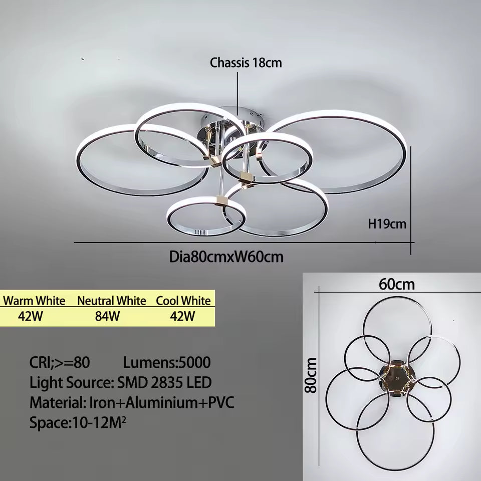 Round Dimmable LED Ceiling Chandelier