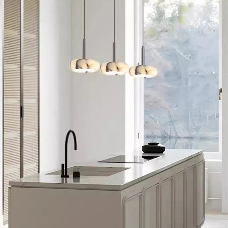 Luxury Black Stone-Style Pendant Light