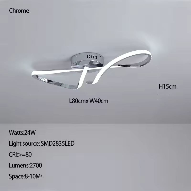 Polished Chrome Semi-Flush LED Ceiling Chandelier