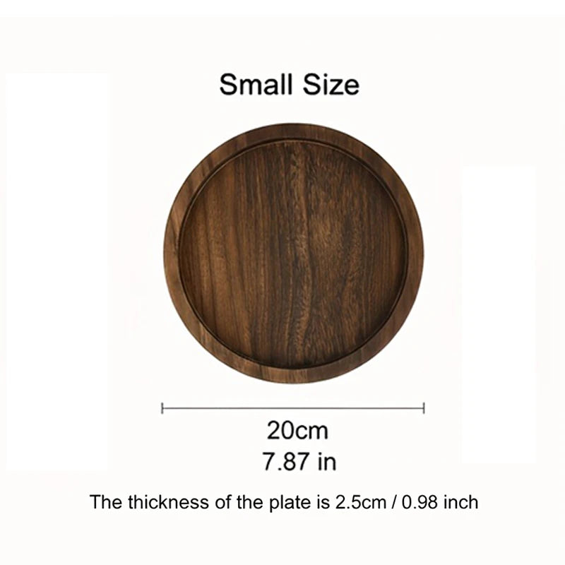 Round Solid Wood Candle Tray – Rustic Tabletop Décor