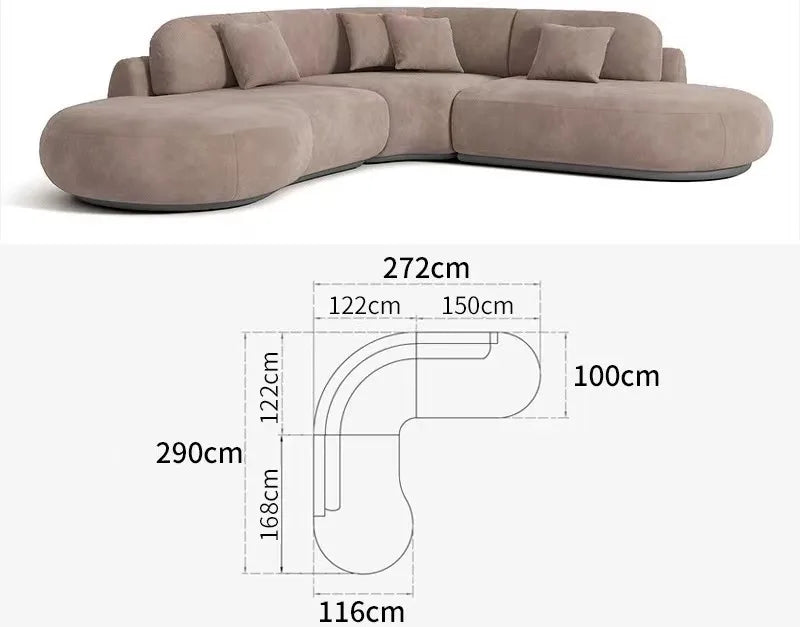 Modern U-Shaped Fabric Sofa