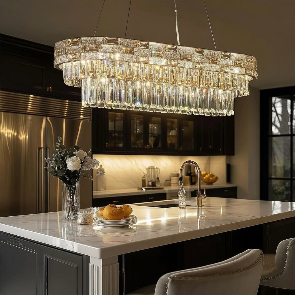 Modern Gold Crystal Chandelier