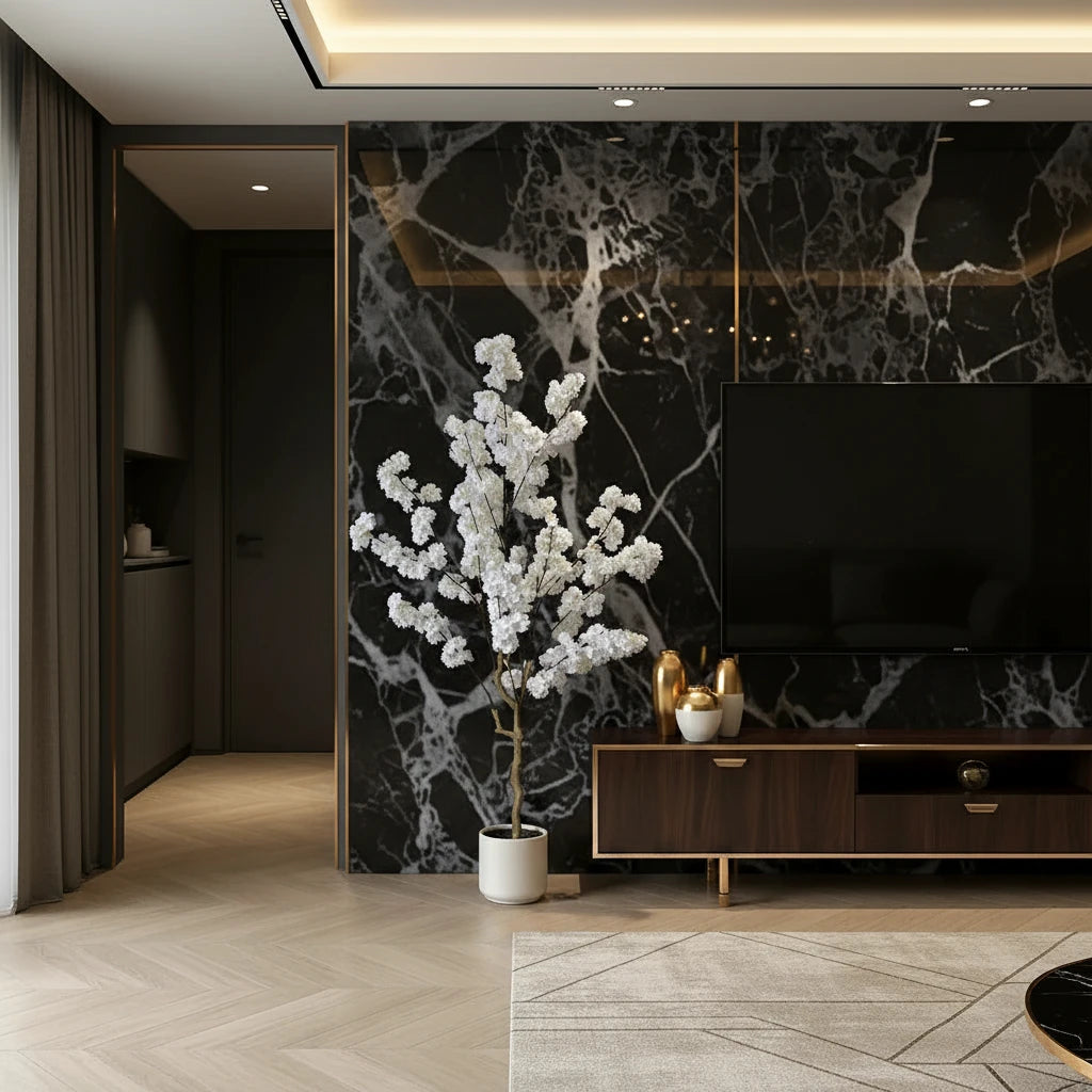 Artificial White Cherry Blossom Branch