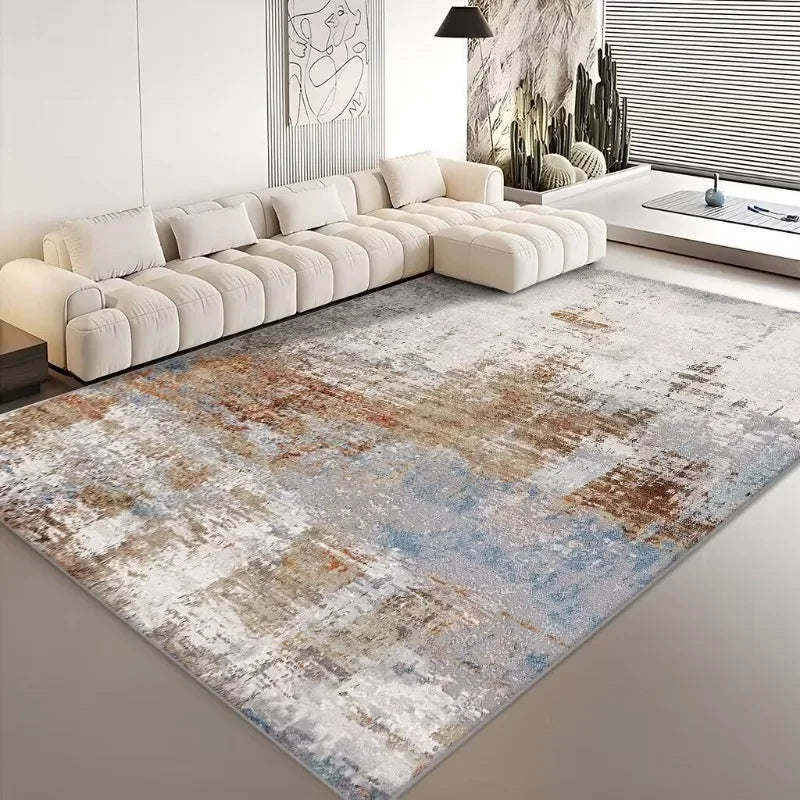 Abstract Geometric Flannel Area Rug | Non-Slip Washable Floor Mat