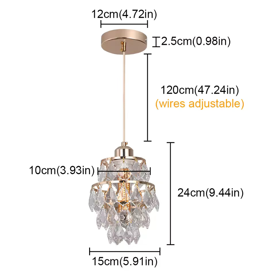 K9 Crystal Pendant Chandelier | E27 | Gold | Dimmable | Modern Luxury