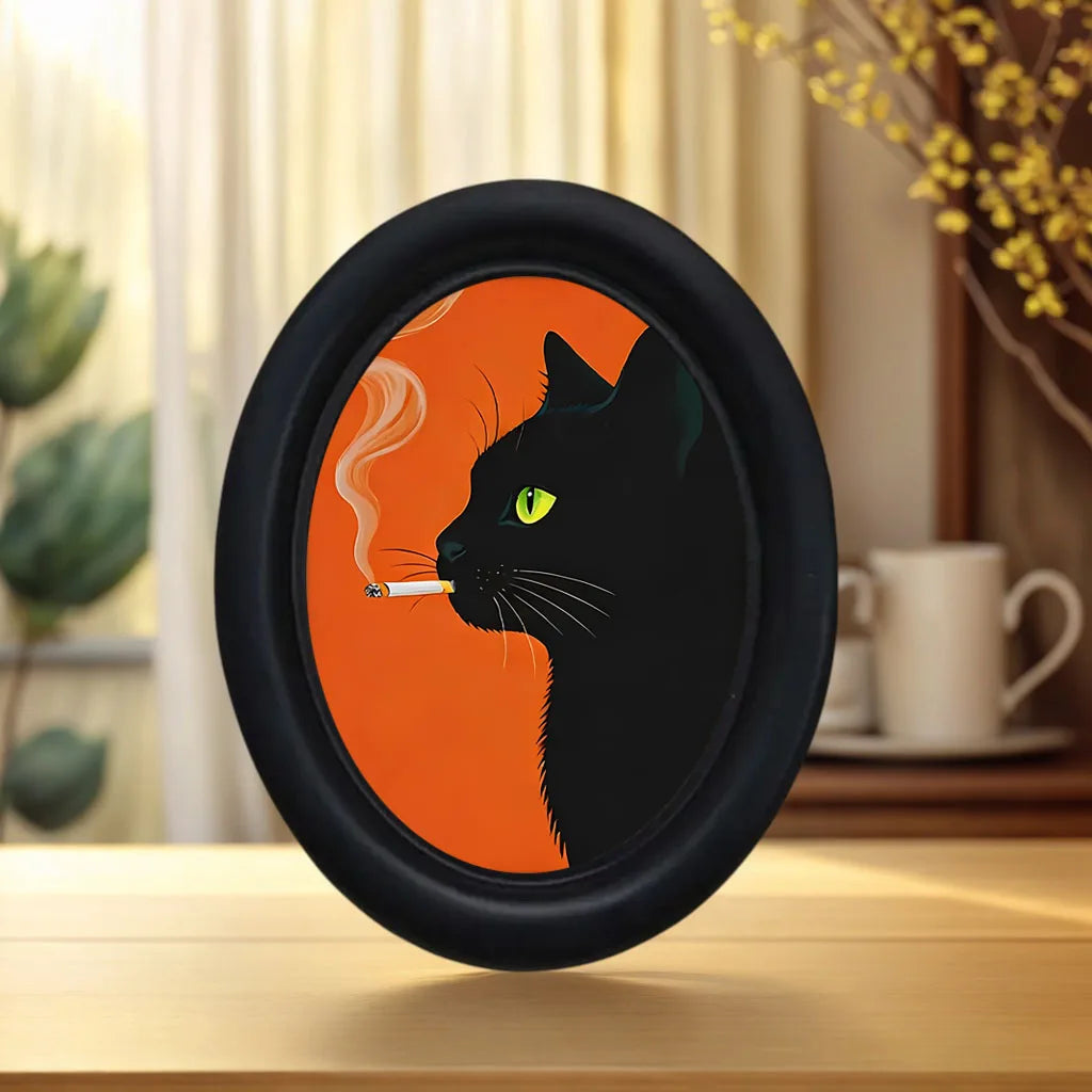 Black Cat Framed Mini Wall Art