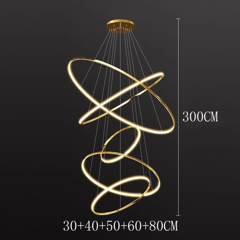 Multi-Ring LED Chandelier Pendant Light
