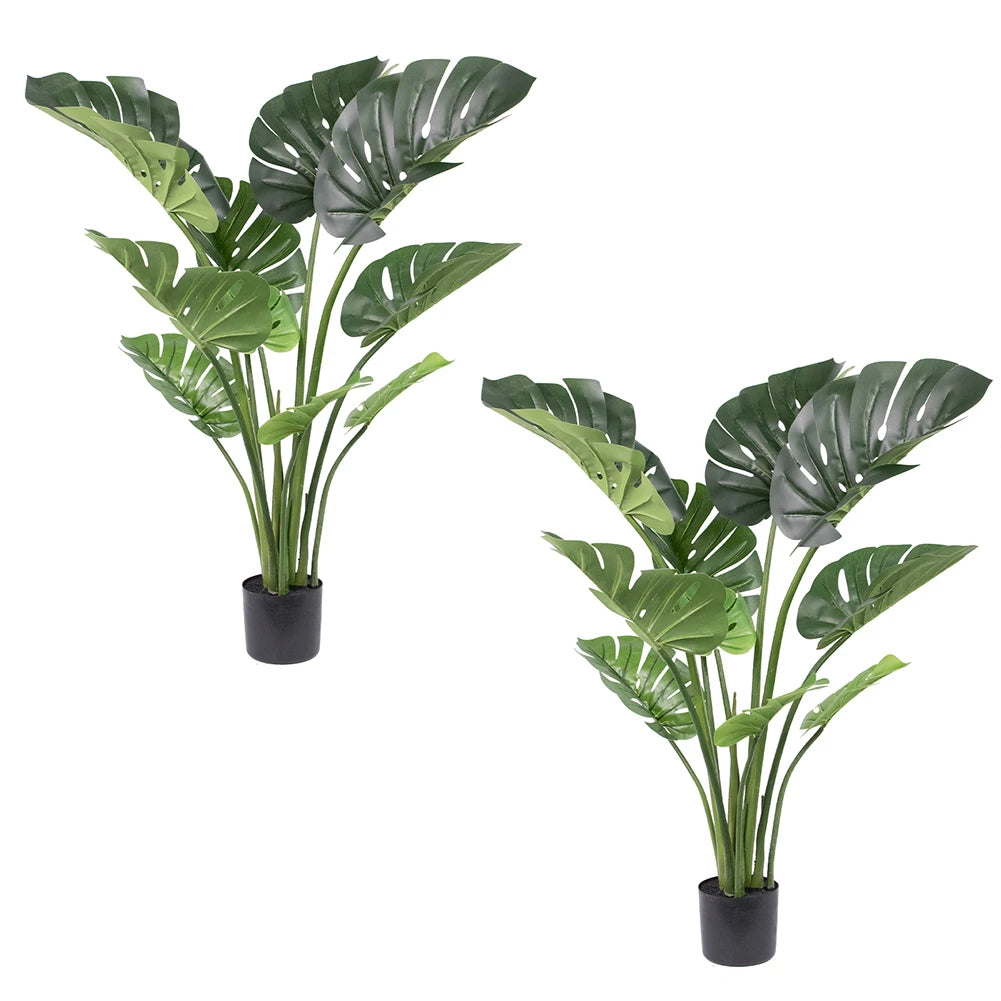 Artificial Monstera Plant with Decorative Pot