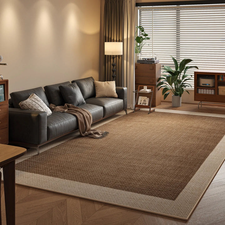 Solid Loop Pile Area Rug with TPR Non-Slip Base