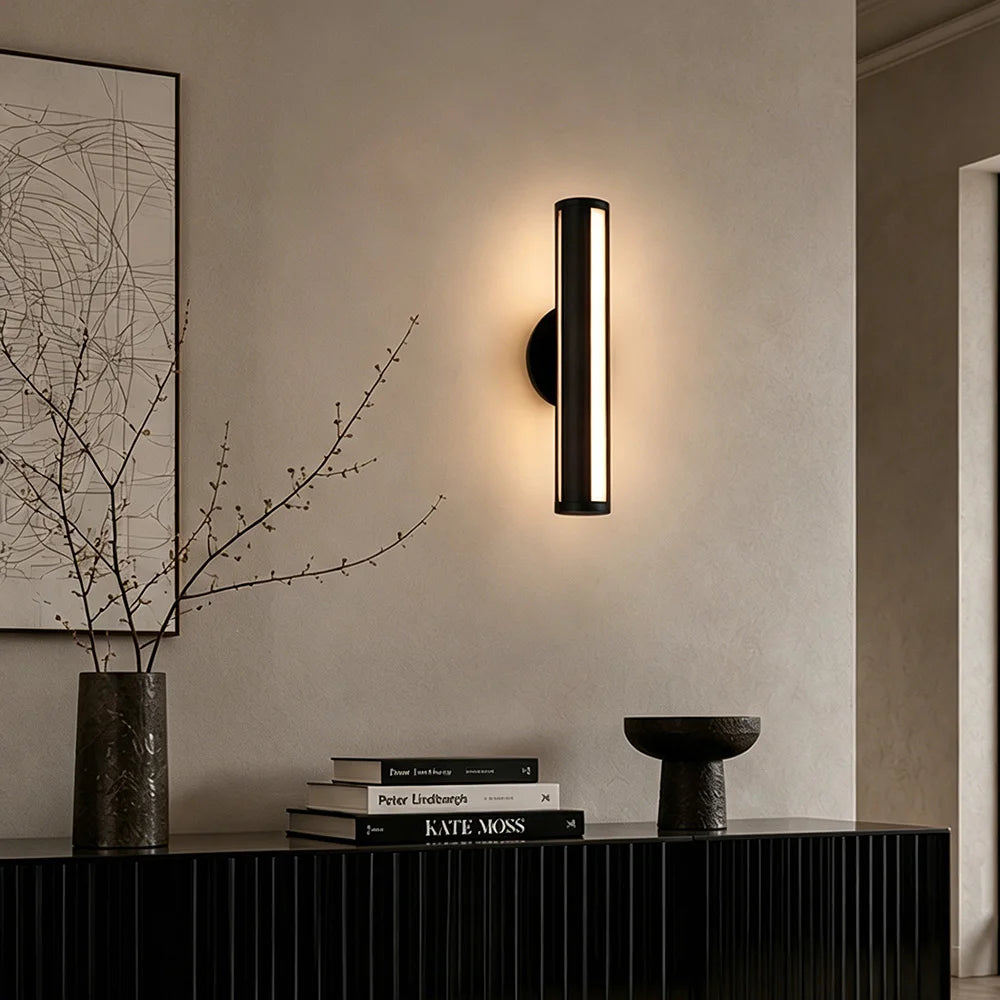 Black Minimalist LED Wall Lamp – Modern Strip Light