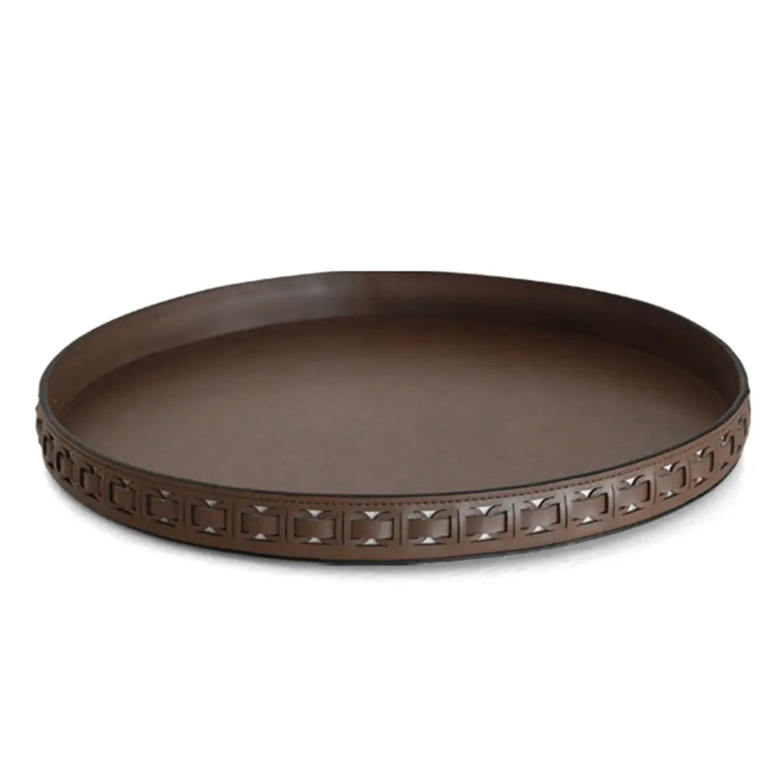 Woven Round Storage Tray with Metal Frame