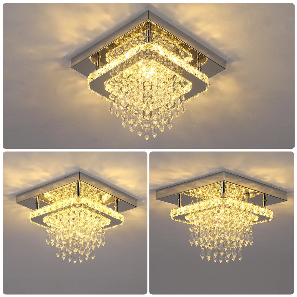 Crystal LED Pendant Chandelier with Stainless Steel Frame