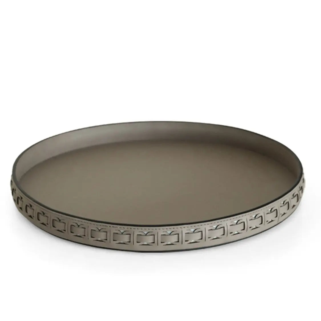 Woven Round Storage Tray with Metal Frame