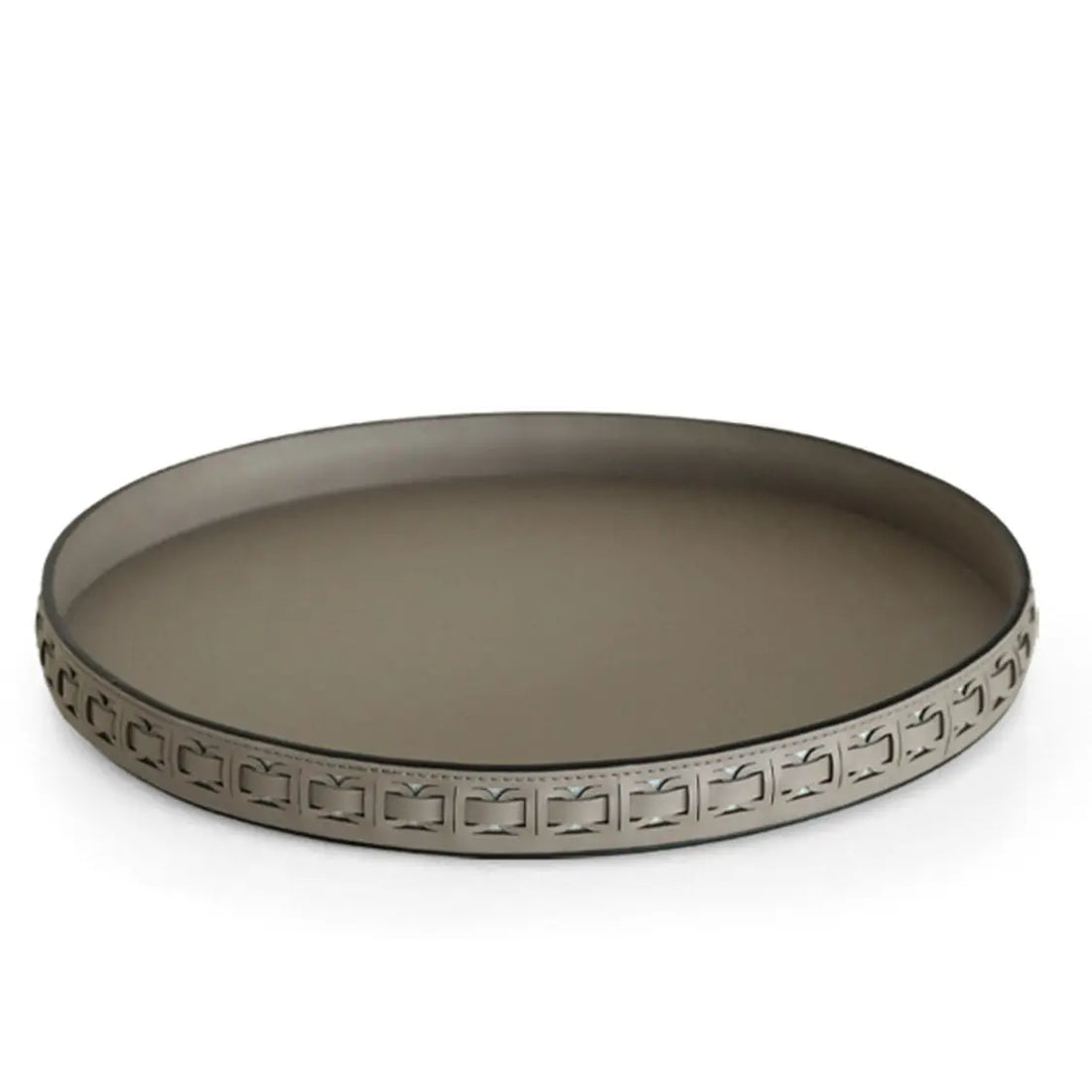 Woven Round Storage Tray with Metal Frame