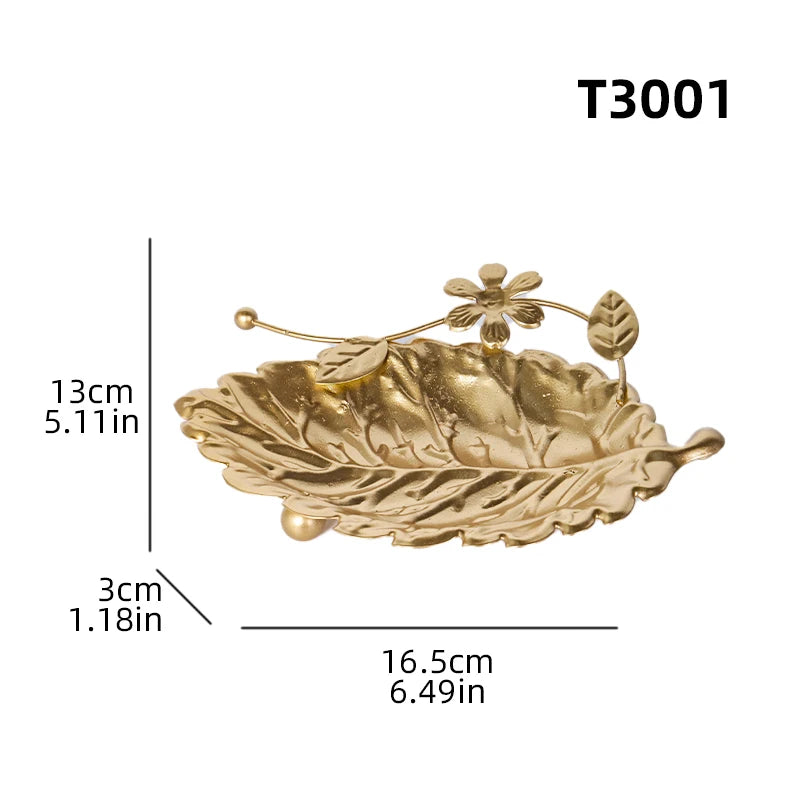 Golden Metal Decorative Fruit Tray
